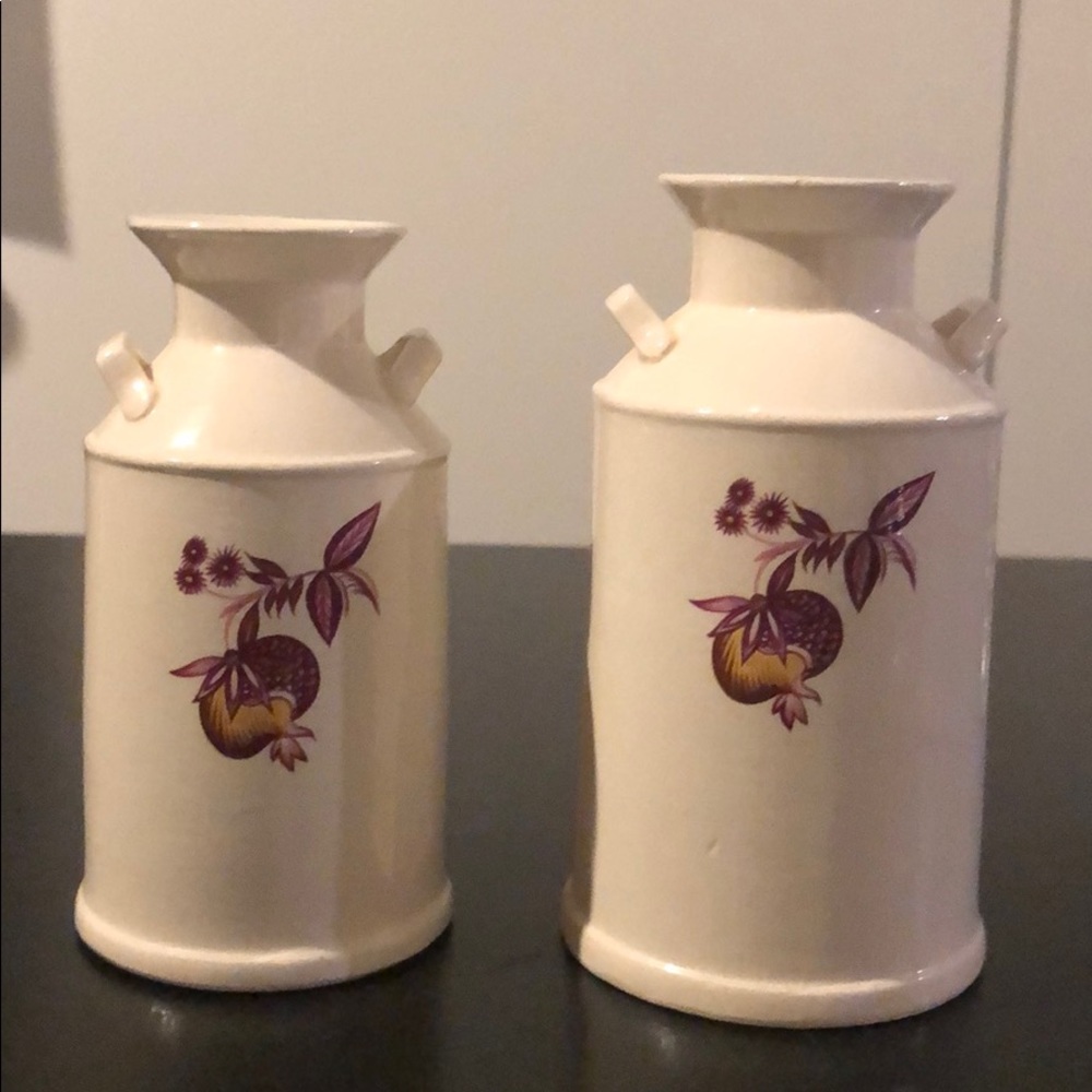 Salt and pepper shaker set, milk jug fruit printed